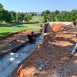 concrete footings, sunny day