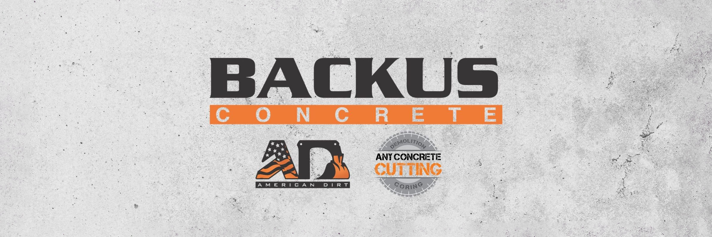 Backus Concrete logo, American Dirt logo, Any Concrete Cutting logo